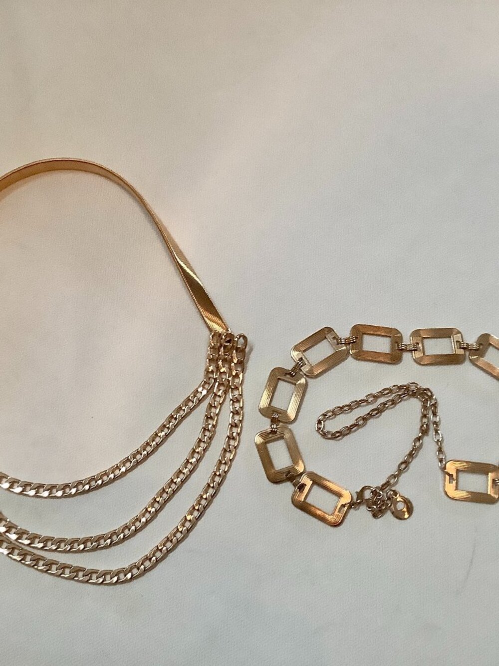 Metal Fashion Belt (Set of 2) Gold Color Flashy Y2K Trendy